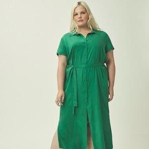 Universal Standard Astelia Cupro Shirt Dress